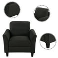 thumbnail image 7 of Upholstered Chair with Curved Arm, Single Sofa with Thick Cushion for Small Spaces, Support Up to 300 lbs, 31.1"W x 29"D X 33"H, Black, 7 of 7