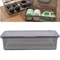 1 Pack Plastic Silverware Tray with Lid,Black Cutlery Storage Container,Household Flatware Tray with Drainer,Forks Knives Spoons Tea Ware Organizer,for Kitchen Utensil Drying By Scheam