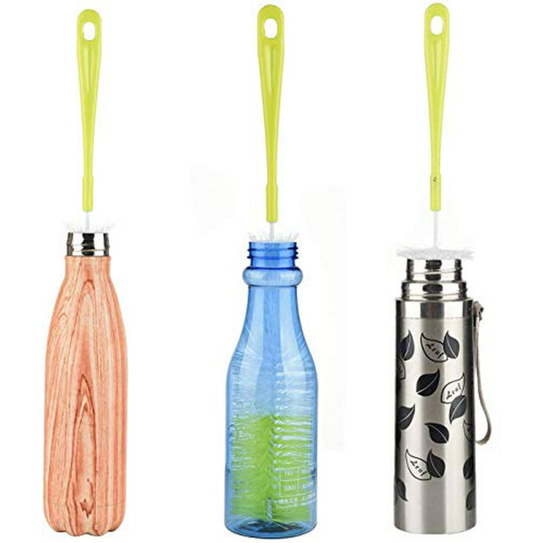 Bottle Cleaning Brush Set - Long Handle Bottle Cleaner for Washing Narrow  Neck Beer Bottles, Thermos S'Well Hydro Flask Contigo Sports Water Bottles