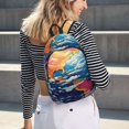 thumbnail image 5 of Fotbe Colorful Whimsical Earth Mochila de Lona con Estampado, Mochila Duradera, Mochila Versátil de Alta Calidad, Mochila Compacta Vintage-Small, 5 of 5
