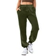 thumbnail image 3 of Women Pants Business Casual Pants for Women Green Pants Women Comfy Pants Wide Leg Trousers with Pockets Summer Clothes for Women, 3 of 4