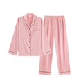 thumbnail image 4 of Women's Silk Satin Pajama Set 2Pcs long sleeve Bridal Bridesmaid PJs Sleepwear, 4 of 7