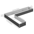 thumbnail image 3 of Outsunny L-Shaped Raised Garden Bed Galvanized Steel Planter Box Dark Grey, 3 of 10