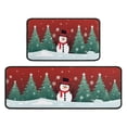 thumbnail image 5 of Snowman Merry Christmas Kitchen Rugs Set Of 2 Non Slip Kitchen Floor Rug and Mat Cushioned Kitchen Runner Rug Standing Area Mat Carpets for Farmhouse Decor 17"x47"+17"x30" Black Edging, 5 of 7