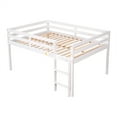 thumbnail image 4 of Full Size Loft Bed,Solid Wood Loft Bed with Guardrail and Built in Ladder,Loft Bed Frame with Underbed Space,Classic Low Loft Bed with Storage for Kids Teens Bedroom,No Box Spring Needed,White, 4 of 7