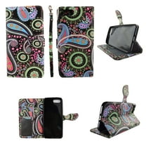 White Paisley Wallet Folio Case for iphone 6 & 6S Fashion Flip PU Leather Cover Card Cash Slots & Stand