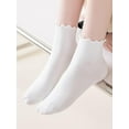 thumbnail image 3 of YooGuoGuo Women's 6 Pairs Frill Trim Ankle Socks Casual Solid Socks, 3 of 6
