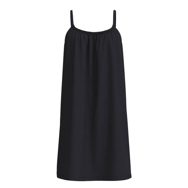 Ropa Playa Ocean Pacific para Mujer Vestido Sin Mangas con Elástico en Escote y Tirante Delgado Negro Talla M
