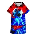 thumbnail image 7 of ZOYOEN Boys 3D Print Outfits Set- Casual Fashion Short Sleeve Kids Summer Clothes Hooded T Shirt and Shorts Sky Blue Size 5, 7 of 7