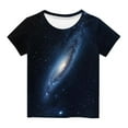 thumbnail image 2 of Delliss Girl's Short Sleeve Tops Starry Sky Printed Summer Loose Casual T-Shirt Round Neck, 2 of 6