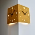 thumbnail image 6 of Double Sided Wall Clock, Wall Hanging Clocks, Minimalist Double Faced Clocks Night Light, Square Lighted Corner Clock for Hallway Study Room Yellow, 6 of 7