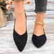 thumbnail image 5 of Negro Punteado Pie Planos Suaves Mochilas de Cuero Falso, Zapatos Negros Clásicos Versátiles de las Mujeres, 5 of 9