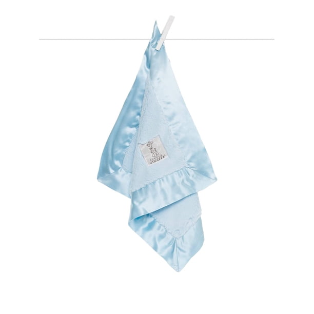 Manta Little Giraffe Luxe con ribete de satén suave, 43 x 43 cm, azul