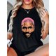 thumbnail image 1 of Camiseta De Mujer Verano Activewear Camiseta Básica Para Senderismo Deportes VacacionesWomen's Fashion Geometric Print T-Shirt, Casual Round Neck Short Sleeve, Comfortable Summer Top, Knitted Polyes, 1 of 6