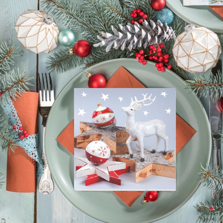 Keep Unique Christmas Decorative Luncheon Paper Napkins For Decoupage,  Assorted Color, 20/Pack 