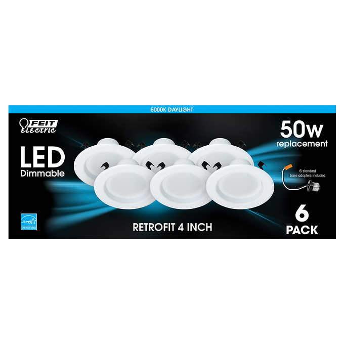 Feit Dimmable Led 4-Inch Retrofit Kit 50W Replacement 2 Pack 