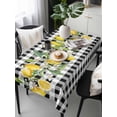 thumbnail image 6 of Lemon Table Cloth, Farmhouse Summer Botanical Fruit Black White Plaid Waterproof Tablecloth for Rectangle Tables, Reusable Washable Fabric Table Cover for Restaurant Kitchen Dining Tables 54"x108", 6 of 6