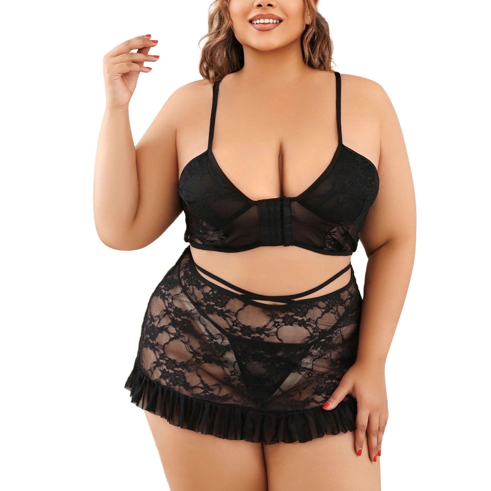 EHQJNJ See Through Lingerie Womens Plus Size Lingerie Lace Chemise Sexy  Mesh Sleepwear Deep V Teddy Nightdress for Sexy Sexy Valentines Day Lingerie  Plus Size Purple Lingerie - Walmart.ca