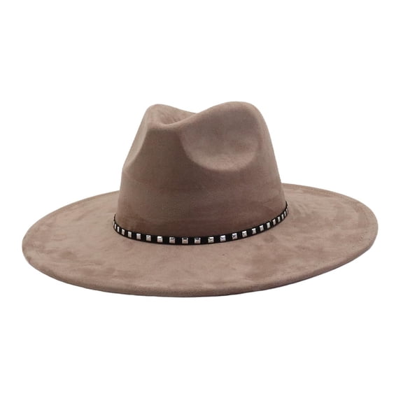 Fedora Hats for Men Women with Big Wide Brim Classic Suede Panama Hat Western Outdoor Hat
