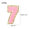 thumbnail image 2 of 4 Paquetes de Parches de Números de Chenille con Brillos 8.4cm / 3.3" Parches de Bordado para Camisetas, Sombreros, Bolsas (Rosa, 7), 2 of 7