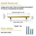 thumbnail image 4 of Goo-Ki Brushed Brass Drawer Handles 5 in (128mm) Hole Centers Straight Bar Pull,6-Pack Solid Cabinet Handles for Kitchen Cabinets and Dresser Drawers, 4 of 9