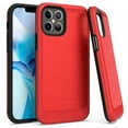 thumbnail image 1 of Kaleidio Case For iPhone 12 Pro Max (6.7") [Metallic Armor] Lightweight Hybrid [Shockproof] 2-Piece Carbon Fiber Accent Cover [Red/Black], 1 of 3