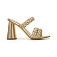 thumbnail image 2 of Sam Edelman Kendra Gold Leaf Leather Block Heel Squared Open Toe Slip On Mules (Gold Leaf Leather, 5), 2 of 7