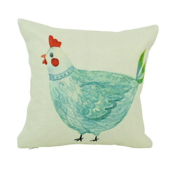 MINI Blue Hen | Cover and Insert | Modern Farmhouse | Throw Pillow | Farm Decorating | 8 x 8 | Roost | Tiny House Decor | Lumbar Pillow