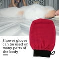 thumbnail image 4 of Bewildely Guante de baño exfoliante para eliminar la piel muerta, ducha, cuerpo, espalda, pierna, brazo, toalla para frotar, masaje, exfoliante, Juegos de accesorios de baño Rosa roja Bewildely HA005006-04, 4 of 6