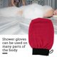 thumbnail image 5 of Yuarrent Guante de baño exfoliante para eliminar la piel muerta, ducha, cuerpo, espalda, pierna, brazo, toalla para frotar, masaje, exfoliante, Juegos de accesorios de baño Rosa roja Yuarrent HA005006-04, 5 of 6