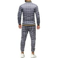 thumbnail image 4 of Men Jogging Suits Sets Mens Jogging Suit Tracksuit Plaid Print Zip Sweatshirt Top And Trouser Set, 4 of 8