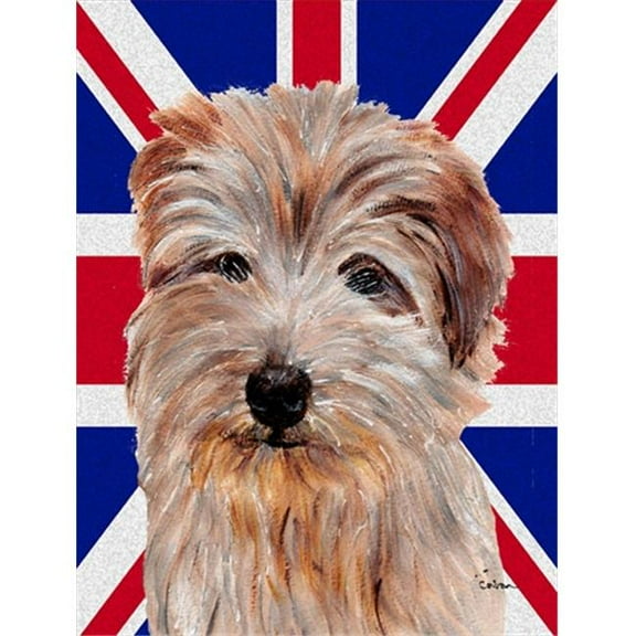 Norfolk Terrier With English Union Jack British Flag Flag Garden Size