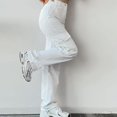 thumbnail image 7 of Fgnfyis Women Cargo Pants Mid Waist Three Pocket Cargo Trousers Casual Slim Fit Woven Pants for Women White XXL, 7 of 7