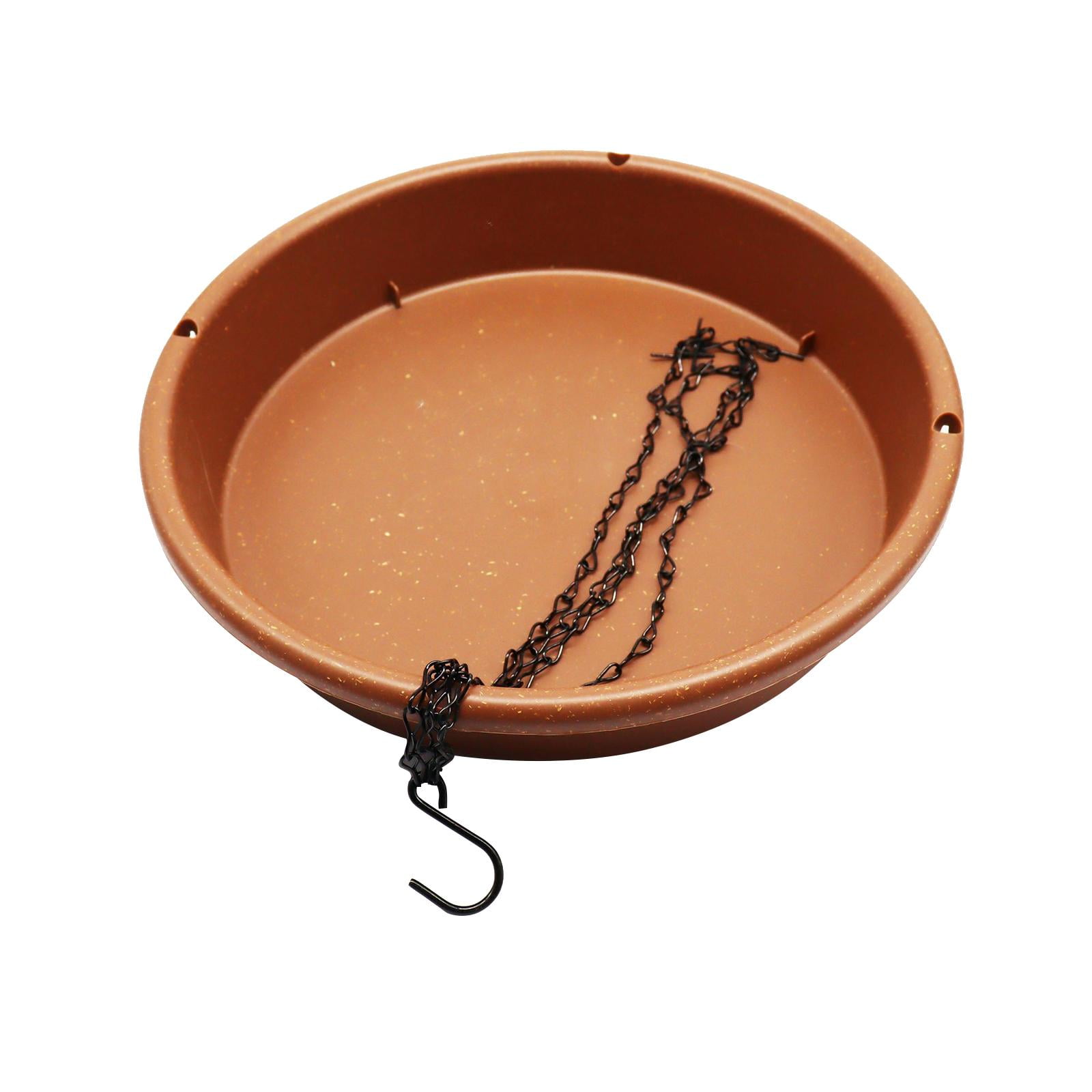 Bird Feeder Tray, 2 in 1 Ground & Hanging Water Bowl Bird Waterer with Metal Hooks,Durable Seed Holder, Outdoor Garden Decoration for Attracting Birds