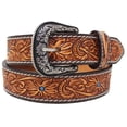thumbnail image 2 of 44   Western 1-1/2" Wide Antique Floral Tooled Full-Grain Leather Belt 26RS06, 2 of 4
