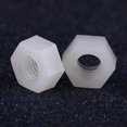 thumbnail image 1 of Tuercas hexagonales de nailon M2-M8, rosca métrica, sujetadores hexagonales profesionales, color blanco (M3), 1 of 2