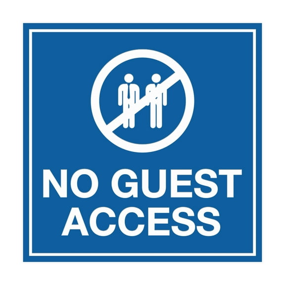 Square No Guest Access Sign (Blue) - Small