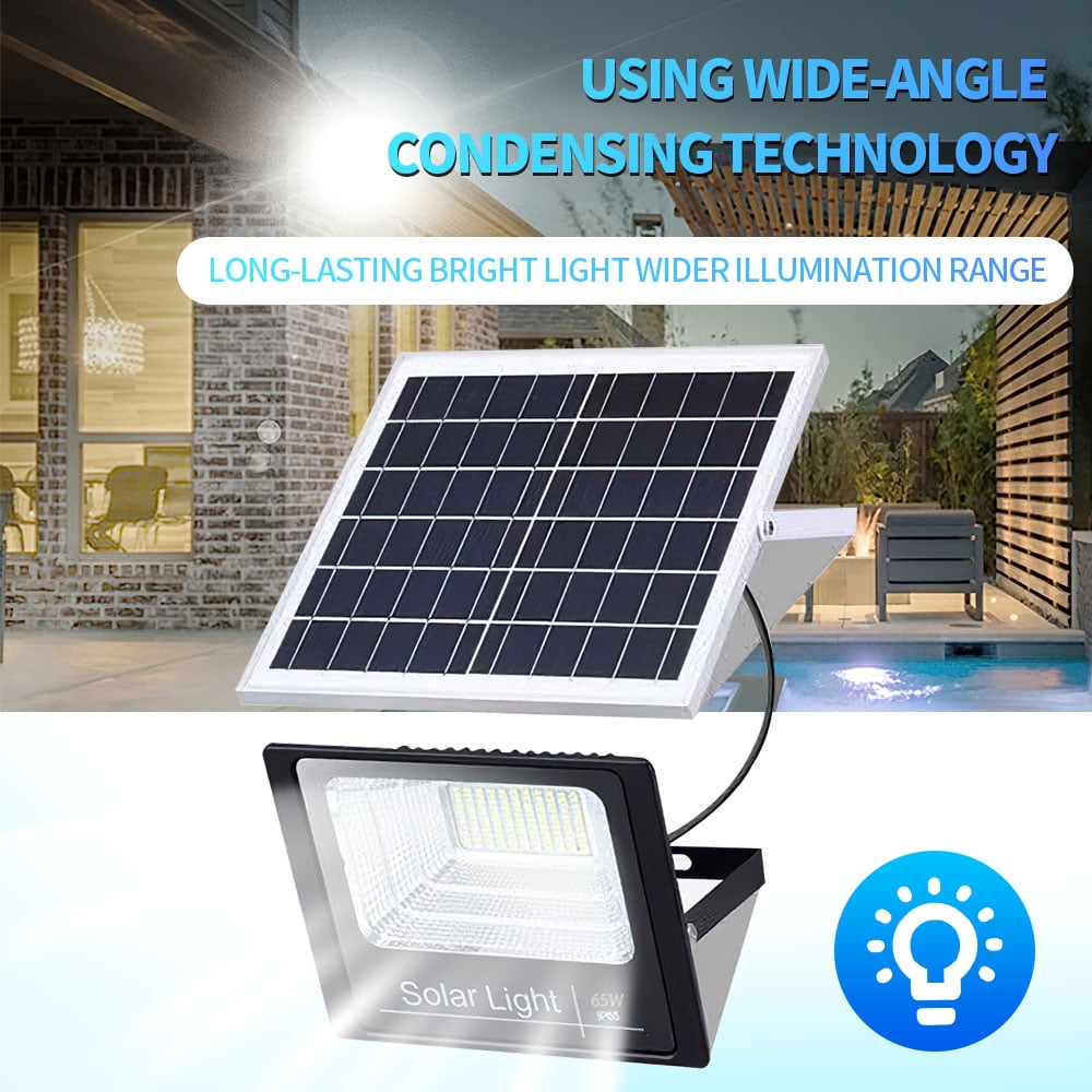 Solar Motion Lights Outdoor,100W 409 LED Separate Panel Solar Powered Flood Security Lights with Remote,IP67 Waterproof Wall Lights for Garden Garage Yard Backyard Patio