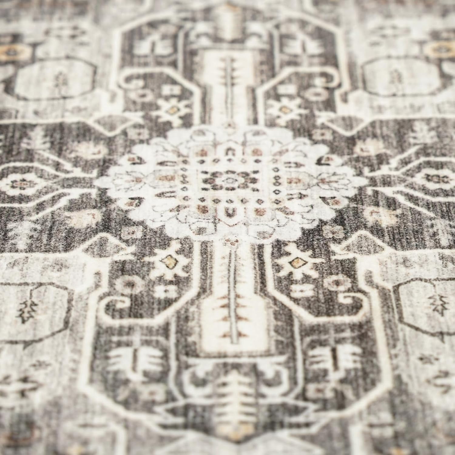 RUUGME Hallway 3x12 Runner Rugs - Boho Rugs for Living Room Stain Resistant Vintage Carpet Tribal Rugs for Bedroom Kitchen Bathroom Non Slip Backing Decor Floor Decoration Mat 3x12 Grey