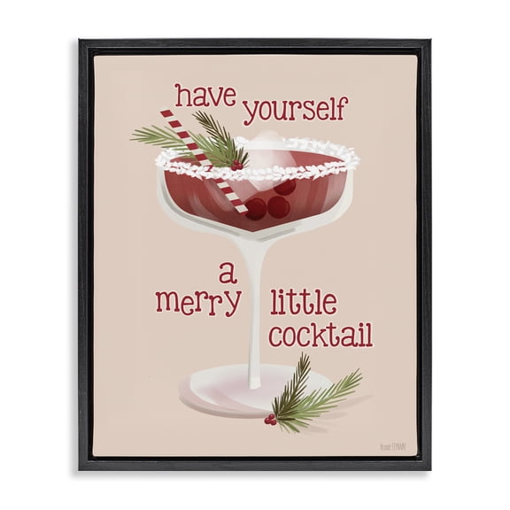 Stupell Industries Eclectic Merry Little Cocktail Black Floating Frame Canvas Art, 17 x 21, by House Fenway