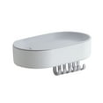 thumbnail image 2 of Billuyoard Jabonera de baño, soporte de caja de jabón de baño montado en la pared con gancho, estante de almacenamiento de esponja, plástico para Juegos de accesorios de baño Blanco Billuyoard HA003097-03, 2 of 6
