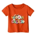 thumbnail image 3 of PMVFHDE Hauts Mignons pour Filles, T-shirt Graphique pour Filles, T-Shirts d'Été pour Filles, T-Shirts Originaux pour Filles, T-Shirts Graphiques Mignons de Pâques pour Enfants, Col Rond, Manches Courtes, T-shirt Décontracté d'Été Orange, 3-4 Ans, 3 of 4