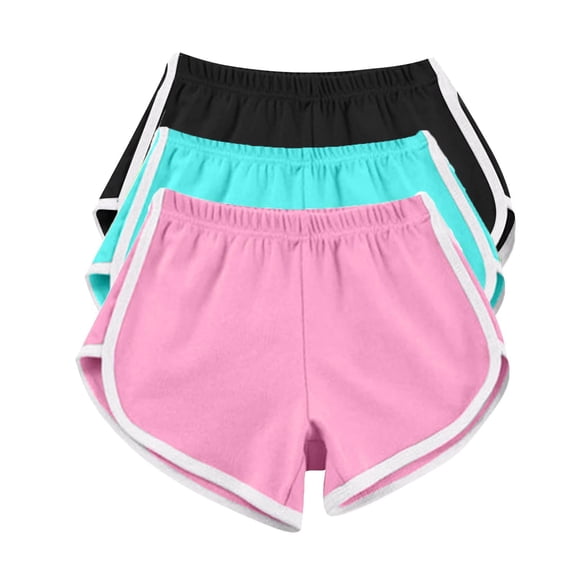 Gkeoshab Running Shorts for Women 3 Piece Pack Women's Active Yoga Shorts Solid Color Stretchy Athletic Shorts Lightweight Breathabl Running Gym Fitness Beach