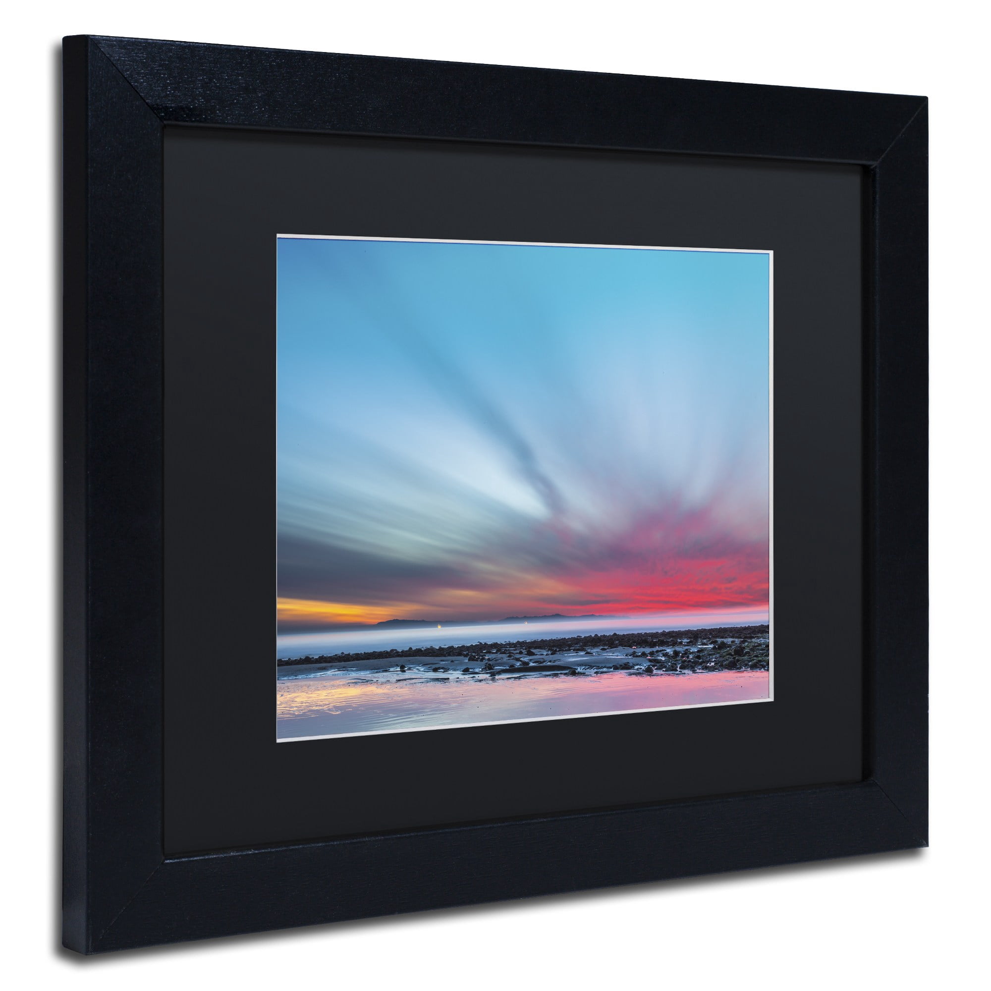 Chris Moyer 'Last Light' Black Matted Framed Art