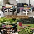 thumbnail image 5 of Colorful Tie Dye Pattern Square Fitted Tablecloth with Elastic Edge,Square Table Cover,Washable Elastic Table Cover for Home Kitchen Party Decor 34"x34", 5 of 6