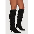 thumbnail image 2 of Women's Pointy Toe Side Zip Kitten Heel Slouch Boots, 2 of 3