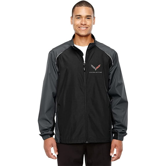 JH Design Group Men's Chevrolet Corvette C7 Lightweight Nylon Windbreaker Jacket