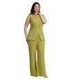 thumbnail image 3 of ELOQUII Women's Plus Size Pointelle Stitch Sweater Pant, 3 of 3