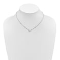 thumbnail image 3 of Sterling Silver Rhod-plated Mother of Pearl Heart 16in w/1in ext Necklace 16 Inches, 3 of 5