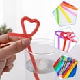 thumbnail image 3 of QHUDLV 100x Straws Flexible Bendy Reusable Drinking Straw Birthday Party Colourful, 3 of 9